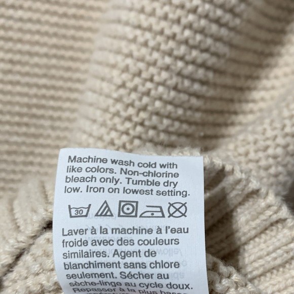 J. Crew Factory Sweater Womens Size L Large Beige Classic Turtleneck Knit AF728 - Picture 14 of 14